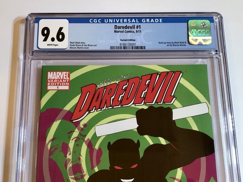2011 DAREDEVIL #1 3RD SERIES 1:25 MARTIN VARIANT LOW CENSUS POP 3 GRADED CGC 9.6 - Picture 2 of 7