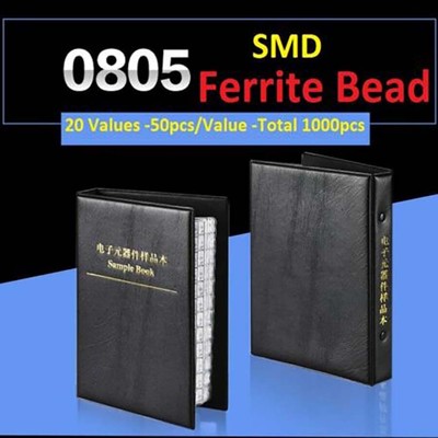 0805 SMD Ferrite Bead Samples Kit Book Assorted Component 20 Values 0805 SMD Ferrite Bead Samples Kit Book Assorted Component 20 Values