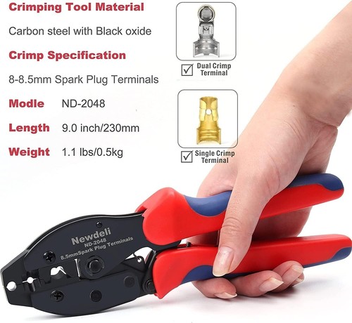 Ratchet Spark Plug Wire Crimper Set Newdeli 25Pcs Spark Plug Crimping Tool New - Picture 2 of 8