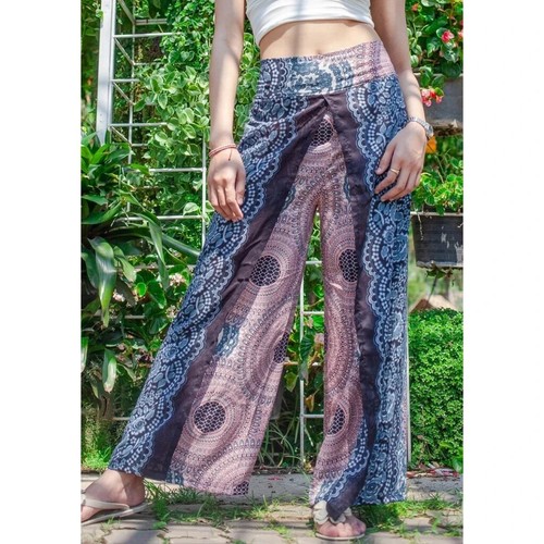 Damen Boho Palazzo Stil Yoga Sommer Strand Hose Thai Palazzo Stil Harem - Bild 13 von 40