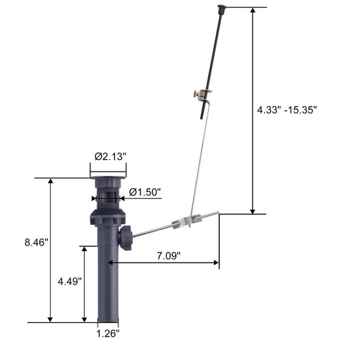 Bathroom Sink Drain with Lift Rod Oil Rubbed Bronze Sink Drain with Overflow ... - Picture 4 of 5