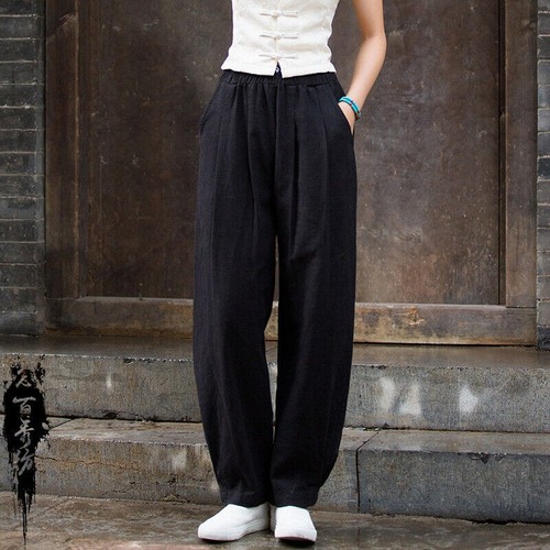 Cotton linen Loose Pants Summer Womens Linen Lantern Pants Casual Pants - Picture 4 of 28