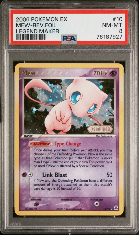 Mew 10/92 Stamped Reverse Holo Pokemon EX Legend Maker PSA 8 Pop 133! - Image 2 of 3