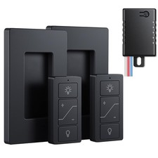 Wireless Dimmer Switch Black , 2 Remote Light Switch and 1 Receiver kit, wit...