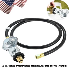2 Stage Propane Regulator 5FT Hose Standard POL 3/8" Female Connection RV Stoves
