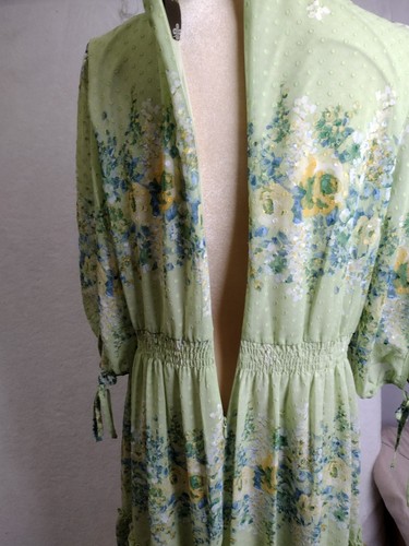 Vestido Taylor Estampado Floral Gasa Cuello en V Manga 3/4 Midi Cintura Elástica Talla 16 - Imagen 7 de 22