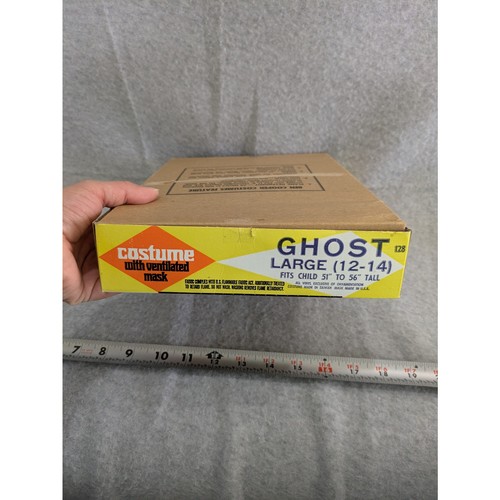 Ben Cooper Ghost Halloween Costume Ventilated Mask Kids Large Vintage 60s 70s - Picture 6 of 20