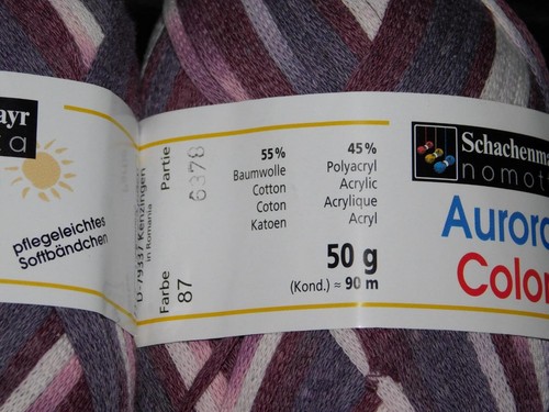 Schachenmayr Nomotta Purple Aurora Color Yarn Lot 12 Skeins Cotton Blend Ribbon - Picture 8 of 12