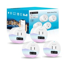 Matter Smart Plug, 4Pack WHITE , Compatible with Alexa, Apple Home, Siri, Go...