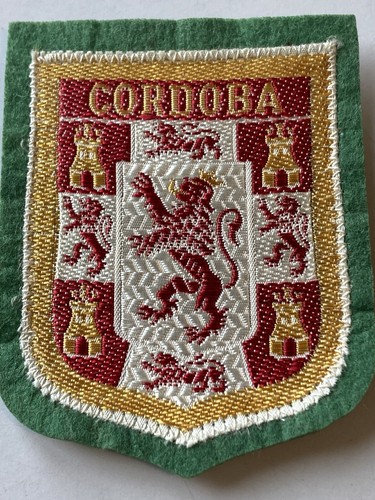Vintage Cordoba Spain Crest Coat of Arms Patch Green Felt - Picture 2 of 5