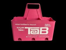 Rare Pink Vintage TAB Soda Bottle Can Plastic Carrier 6-Pack Coca Cola Product