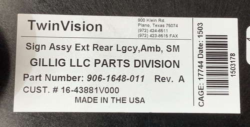 MOBILITE TWINVISION 906-1648-011 REV. A LED BUS DESTINATION SIGN AMBER E3G - Picture 6 of 8