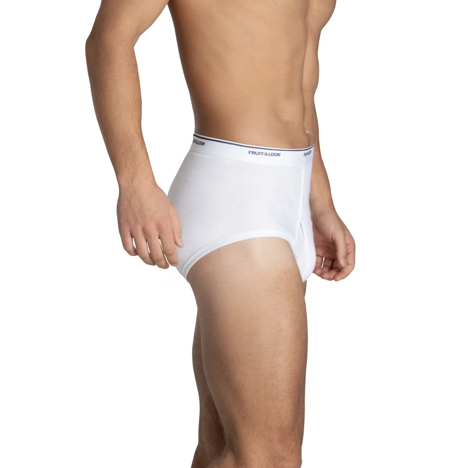 Fruit of the Loom Men's White Briefs Underwear, 10- Pack, Size S to 2XL - Image 4 of 4
