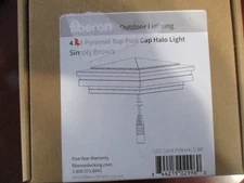Fiberon 4 in. x 4 in. LED Flat Halo Deck Post Cap Simply Brown