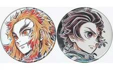 Demon Slayer Kimetsu no Yaiba Mugen Train 44mm Badge Set Rengoku Tanjiro