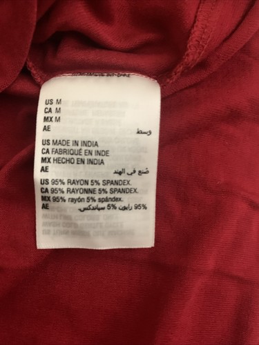 Camiseta Pullover Mujer Colección JM Rojo Secuencia Cuello en V Talla M Manga 3/4 - Imagen 6 de 6