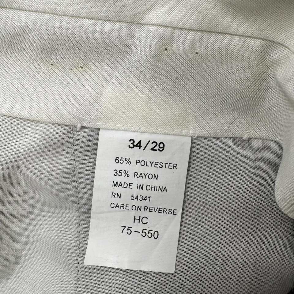 Barrington Pants Mens 34x29 Black Pleated Dress Slacks Polyester Rayon Sears NWT - Image 4 of 4