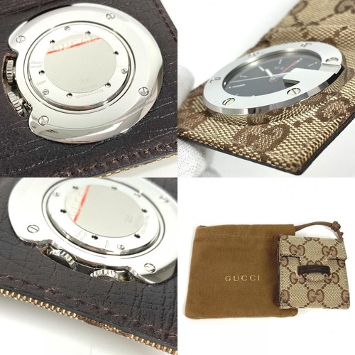 GUCCI YC200001 GG Logo Travel Watch Interior Clock Table clock - Picture 2 of 5