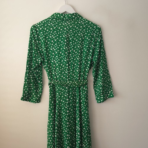 Zara Green Spot Summer Dress Marilyn Midi Maxi Shirt Tunic Size M Medium 10 12 - Picture 6 of 8