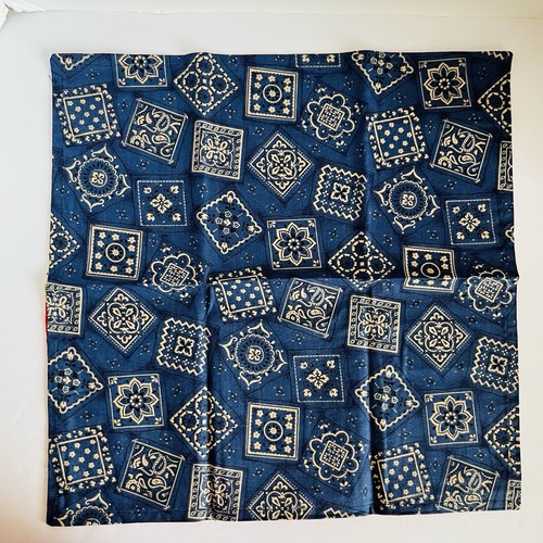 Set 4 tovaglioli biadesivi reversibili fatti a mano 100% cotone bandana cowboy - Foto 5 di 6