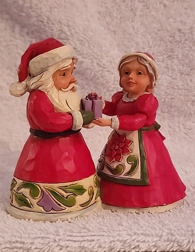 Enesco Jim Shore Heartwood Creek Babbo Natale e signora Claus minifigure TEMPO DI NATALE - Foto 1 di 9