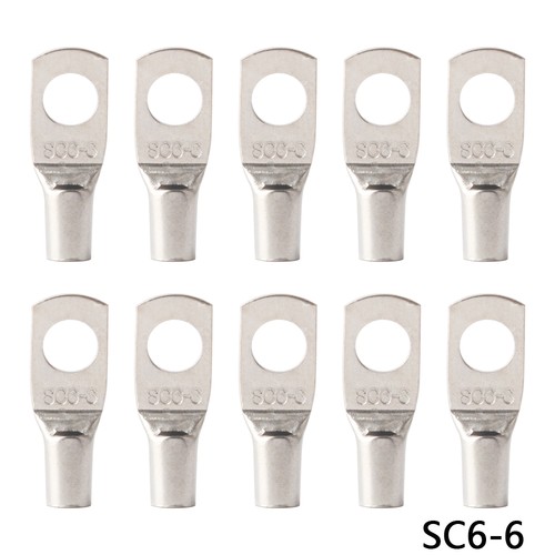 10-200PCS SC6-6 Tinned Copper Ends Cable Terminal Lugs Ring Crimp Wire Connector - Picture 9 of 10