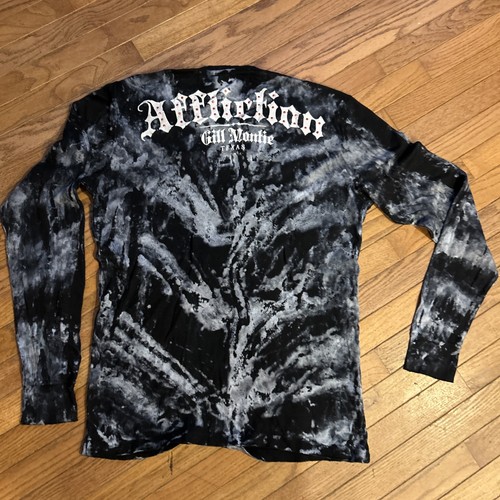 Rare Vtg New Affliction Shirt Adult 2xL Red Label Premium Black Gray Skull - Picture 7 of 11