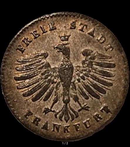 1849 FRANKFURT (German State) 1 Kreuzer - Billon - Picture 3 of 3