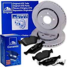 ATE PowerDisc BREMSSCHEIBEN + CERAMIC BELÄGE VORNE für VW GOLF 5 6 AUDI A3 LEON