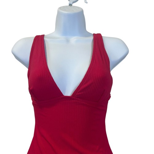 Traje de baño Zimmermann de una pieza acanalado profundo en V rojo para mujer 2-4 nuevo con etiquetas - Imagen 4 de 10