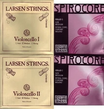 LARSEN Cello strings set LARSEN SPIROCORE chrome wound