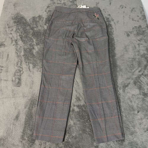 Ted Baker NWT Embroidered Relaxed Trousers Womens Size 0 Plaid Floral $229 MSRP - 第 5/11 張圖片
