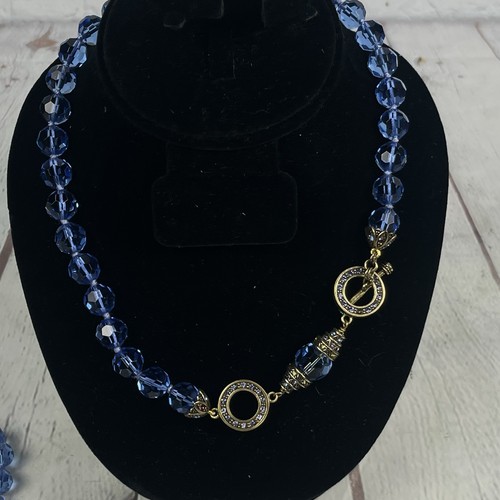 Heidi Daus Necklace Set 2 Piece Blue beads Let Me Count the Ways Convertible - Picture 8 of 18