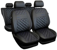 Autositzbezüge Schwarz Kunstleder Set Schonbezüge für Ford Focus I II III IV