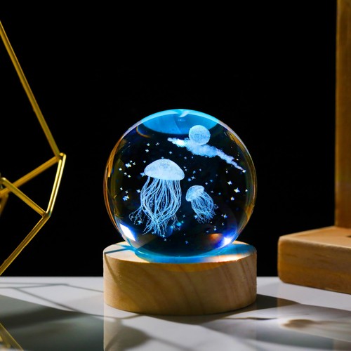 3D Jellyfish Gifts for Women Crystals Ball 60mm - Jellyfish Figurines Decor G... - Picture 5 of 5