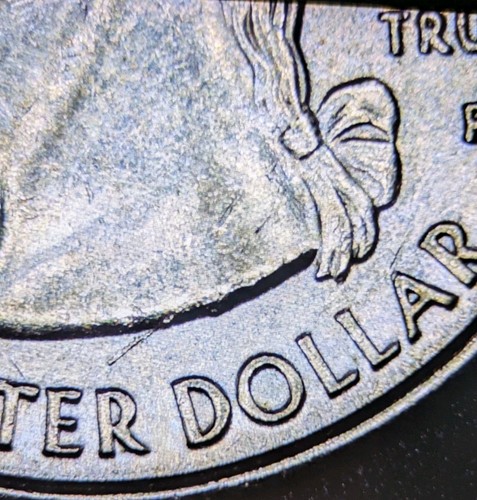 1999-P 25c Connecticut State Quarter Error Die Chip & Mint Error Uncirculated+ - Picture 16 of 16