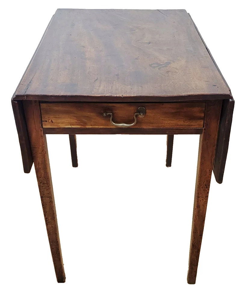 MESA PEMBROKE HOJA GOTA Federal INGLÉS Mediados del siglo XIX Nogal HEPPLEWHITE Foto 3 de 4