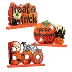 hemoton 3pcs Halloween Table Decoration Treat or Trick Happy Halloween Boo