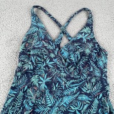Patagonia Dress Womens XS Blue Green Amber Dawn Leaf Print Organic Cotton