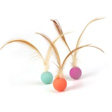 Dog Toy Soft Feather  Rubber Ball Interactive for Cat Molar Chasing Toys