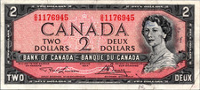 Canada 2 Dollars 1954 BC-38dA CVF-XF (Annotated)