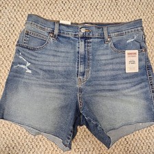 Signature by Levi Strauss Heritage High-Rise Denim Shorts Blue Size 12 W32