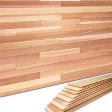 Western Red Cedar Wall Panels, 3.5" Wx16-55" L Wood Planks for Walls, Accent Wal
