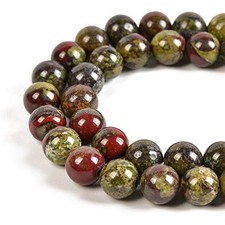 45pcs 8mm Natural Dragon Blood Jasper Gemstone Round Spacer Loose Ston