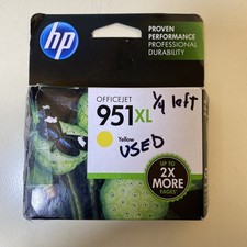 HP 951XL Yellow Ink Cartridge Expired MAR 2016 Used 1/4 Left Genuine Original