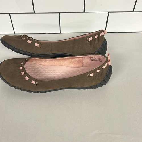 PRIVO Mujer’s Zapatos Sandalias Ballet Marrón Cuero Gamuza Arco Chica Talla 10M - Imagen 3 de 7