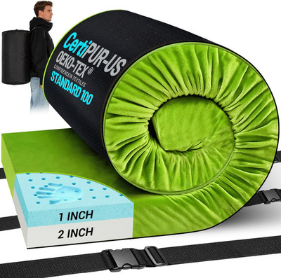 Memory Foam Camping Mattress Pad, Ventilated Breathable Design Certipur-Us & Oek
