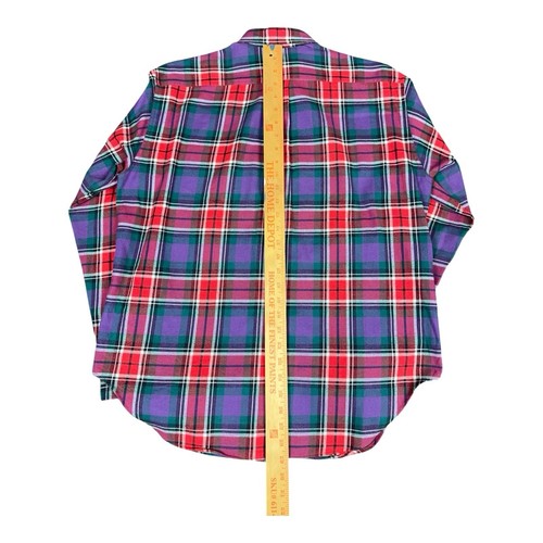 Ralph Lauren Flannel Button Down G.I. Work Shirt Womens Size 8 Red Tartan Plaid - Picture 13 of 14