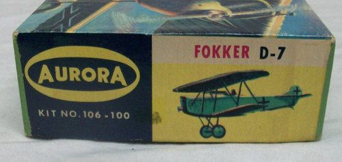NEW Condition 1958 Aurora (106-100) Model Kit World War 1 "Fokker D-7" Complete - Picture 3 of 4