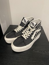 Vans Sk8-Hi Mezcla Denim Forma Cónica Negro M 6.5 - W 8 Plataforma Bordada